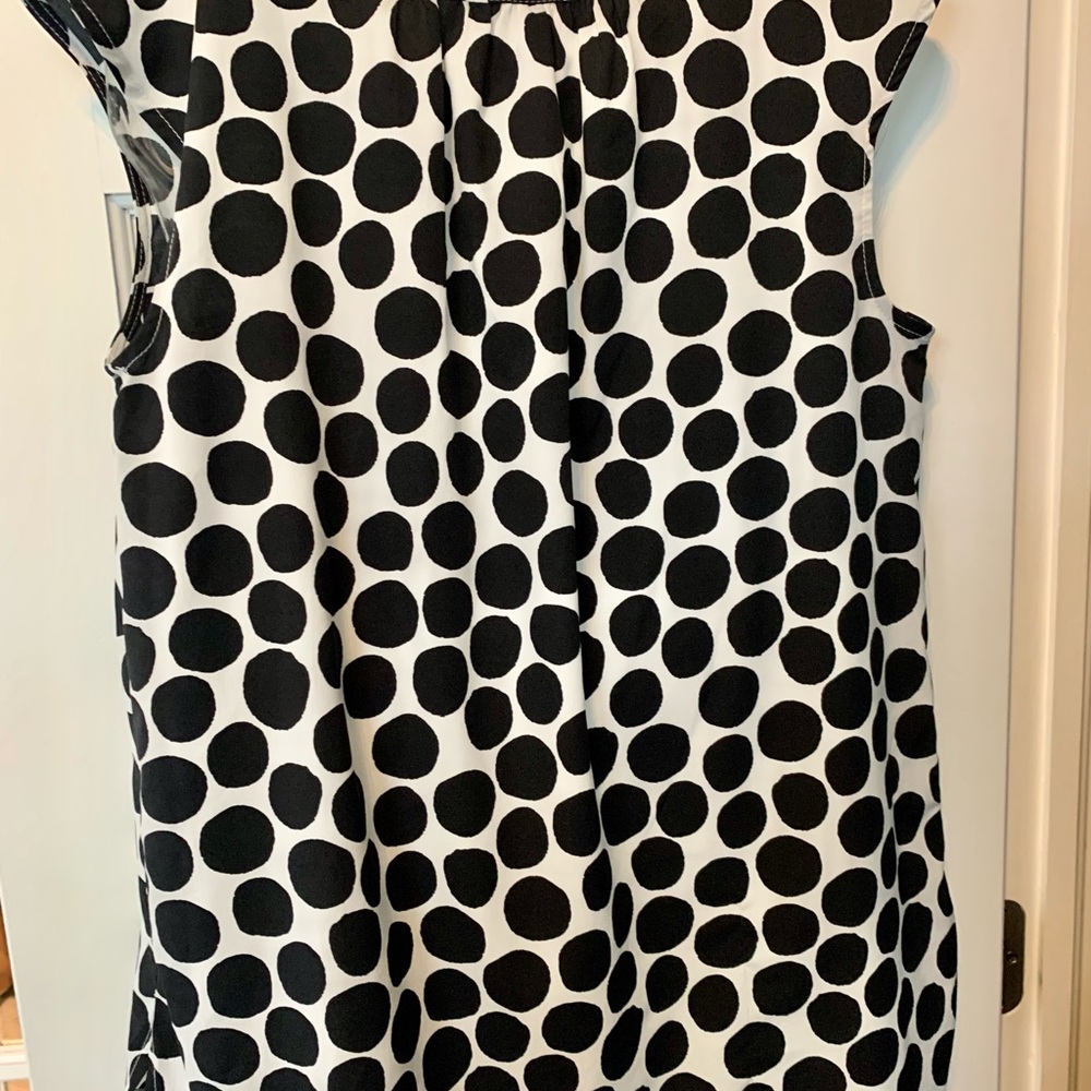 Black white polkadot sleeveless work  blouse Merona - Picture 5 of 5